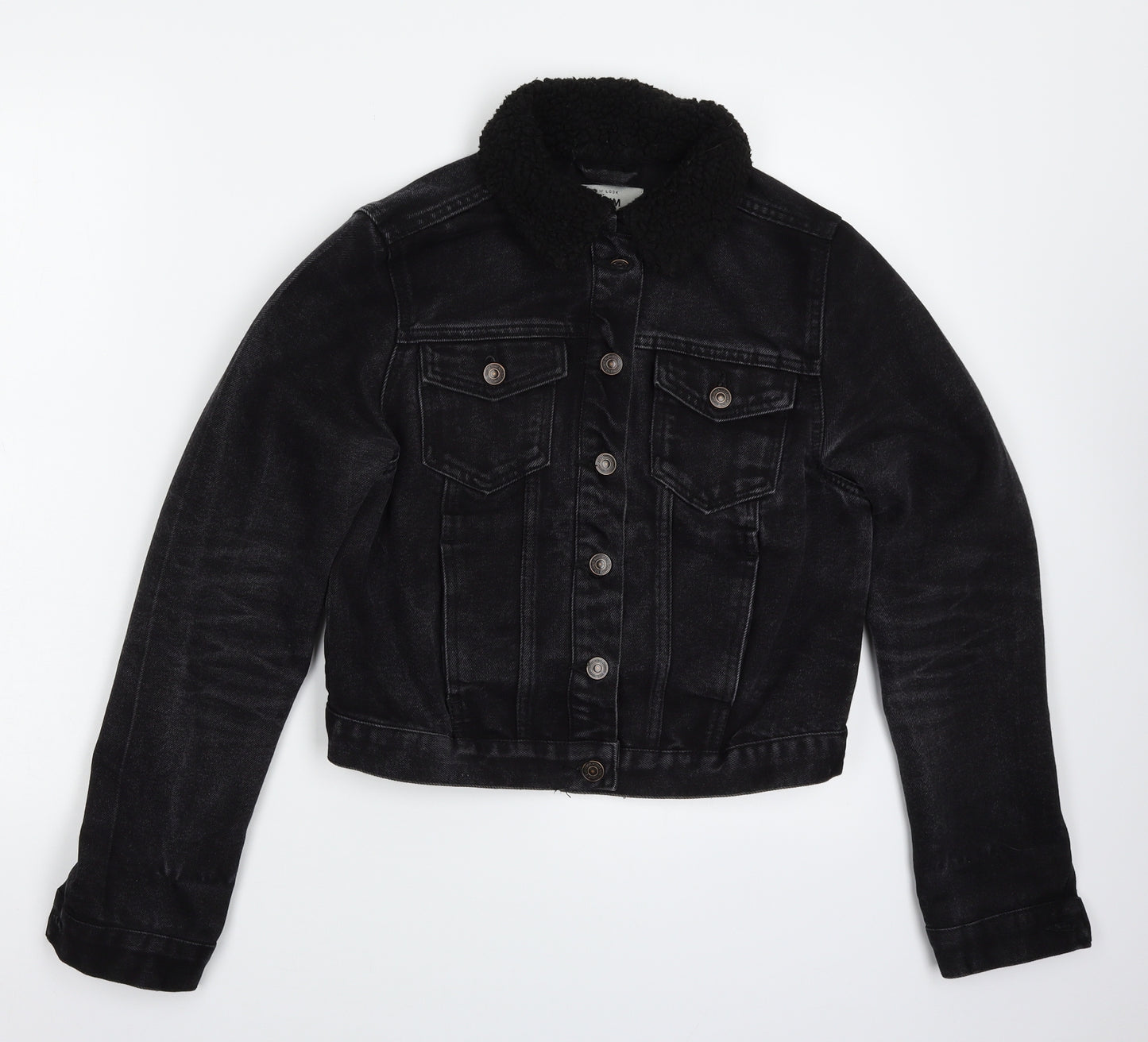 New Look Womens Black  Denim Jacket  Size 12