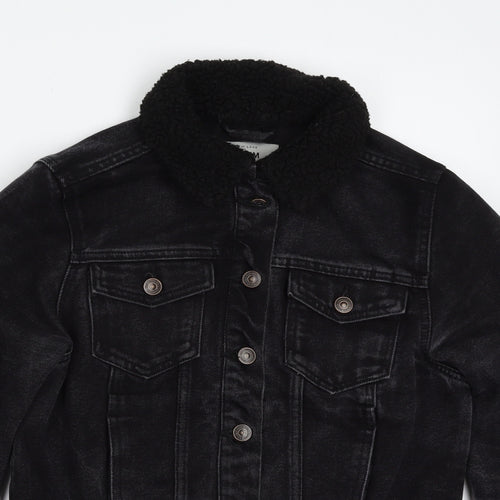 New Look Womens Black  Denim Jacket  Size 12