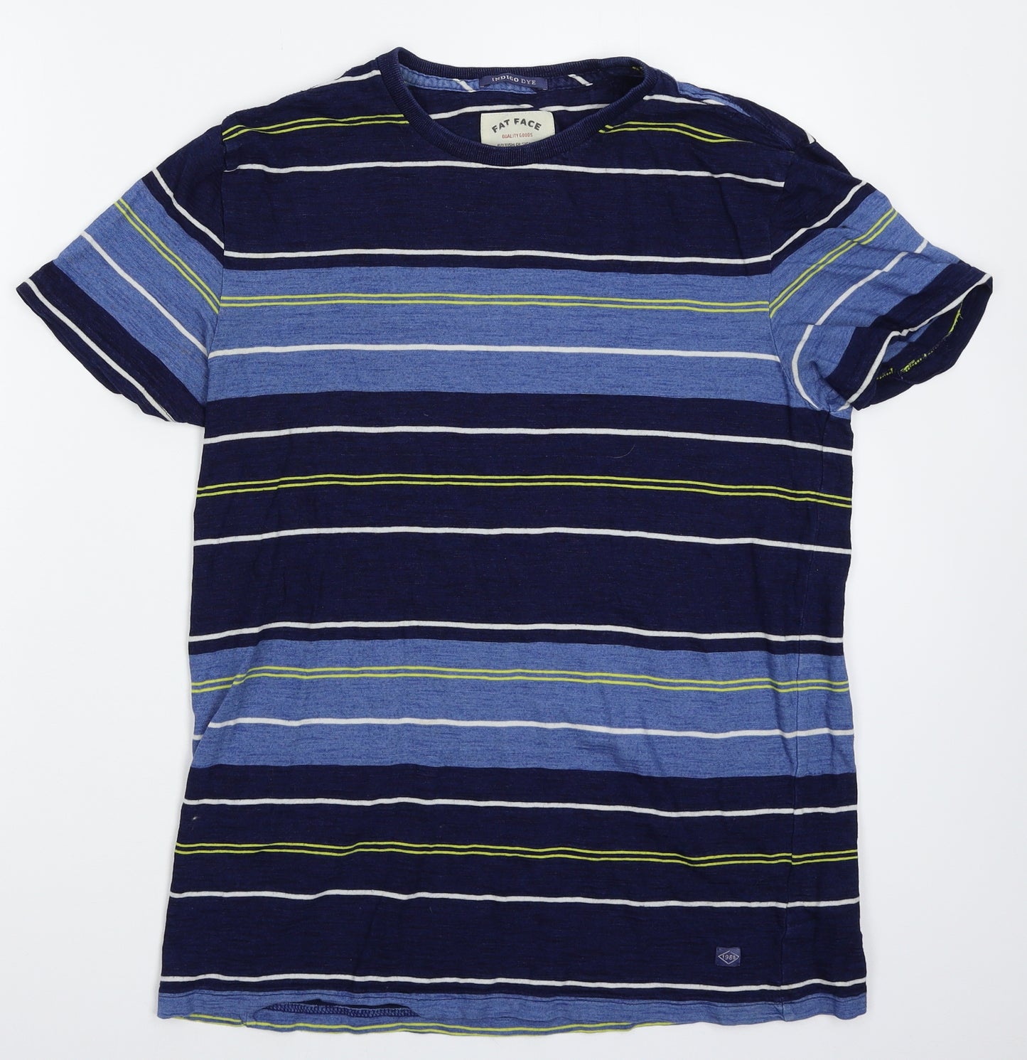 Fat Face Mens Blue Striped   T-Shirt Size M