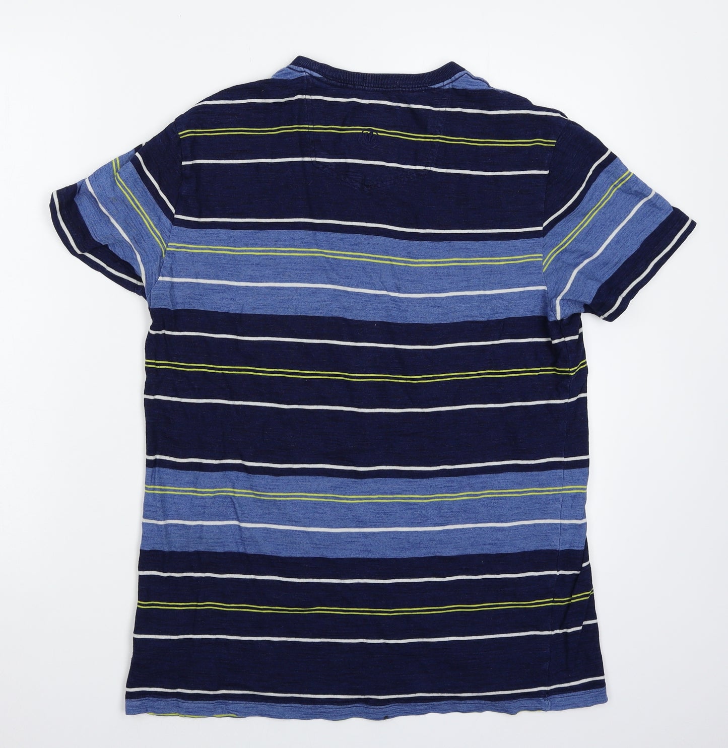 Fat Face Mens Blue Striped   T-Shirt Size M