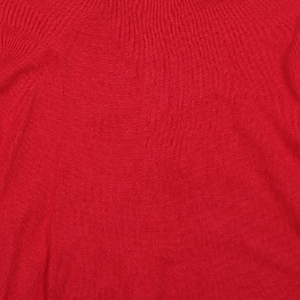 Quacker Factory Womens Red  Knit Pullover Jumper Size 3XL