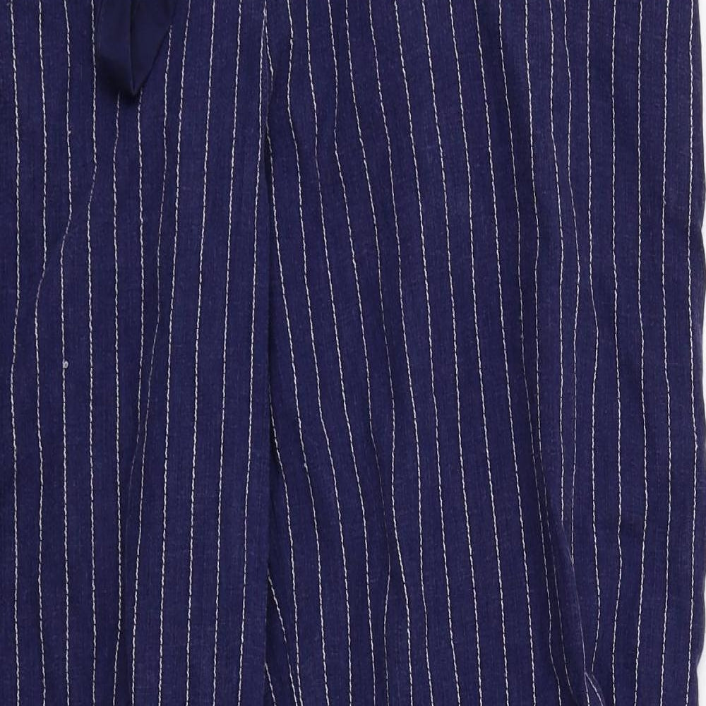 NEXT Womens Blue Striped  Trousers  Size 16 L30 in
