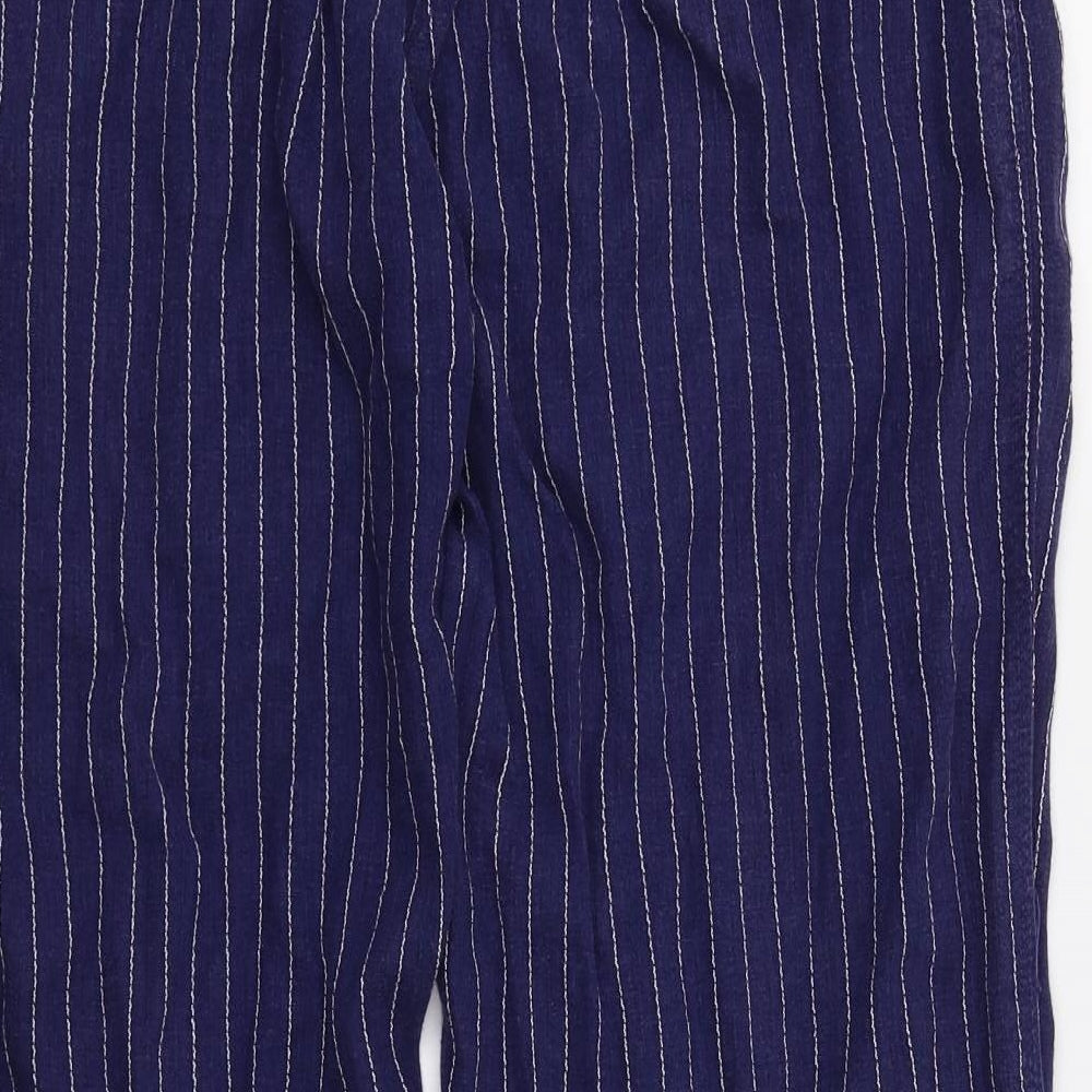 NEXT Womens Blue Striped  Trousers  Size 16 L30 in