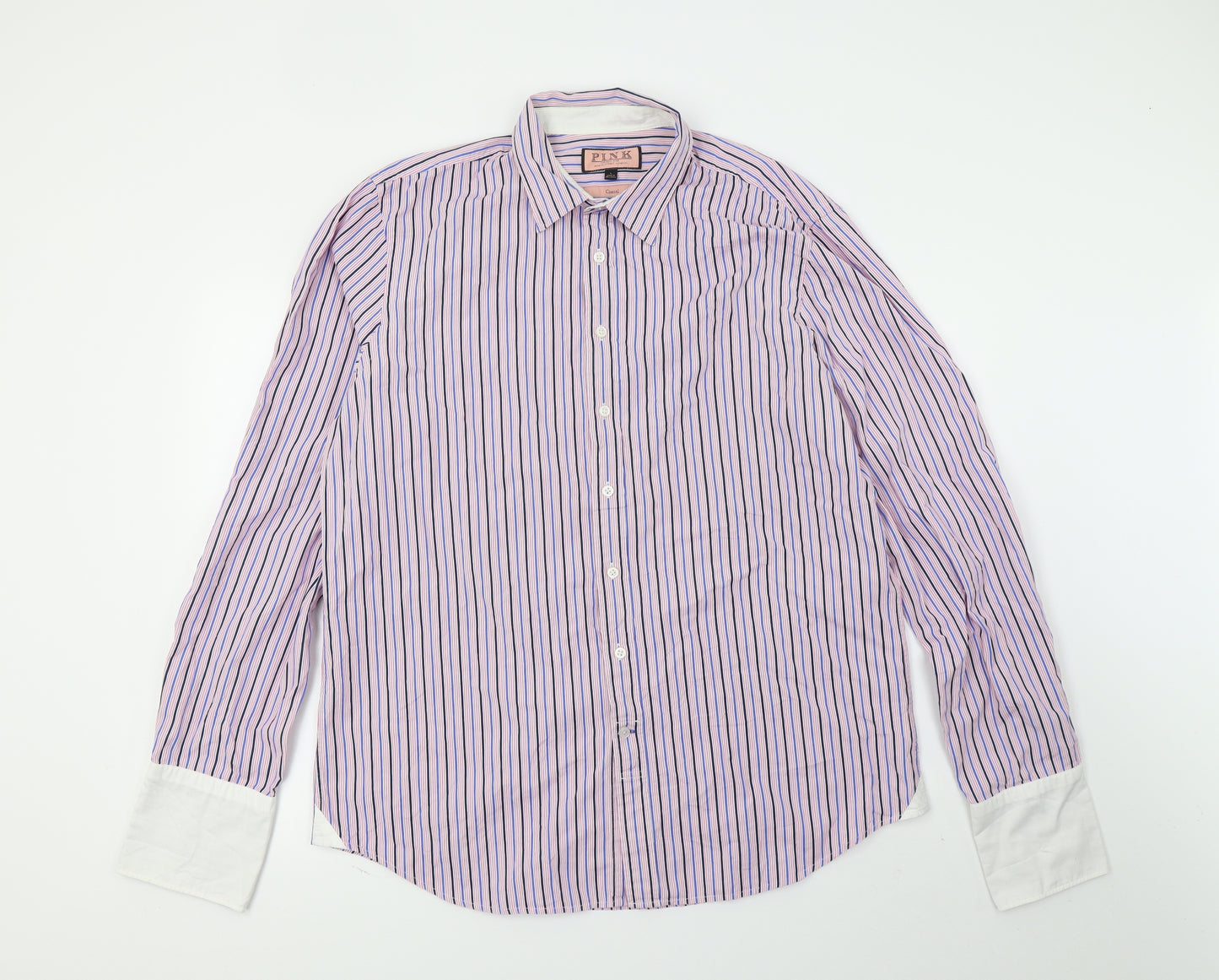 Thomas Pink Mens Multicoloured Striped   Button-Up Size L