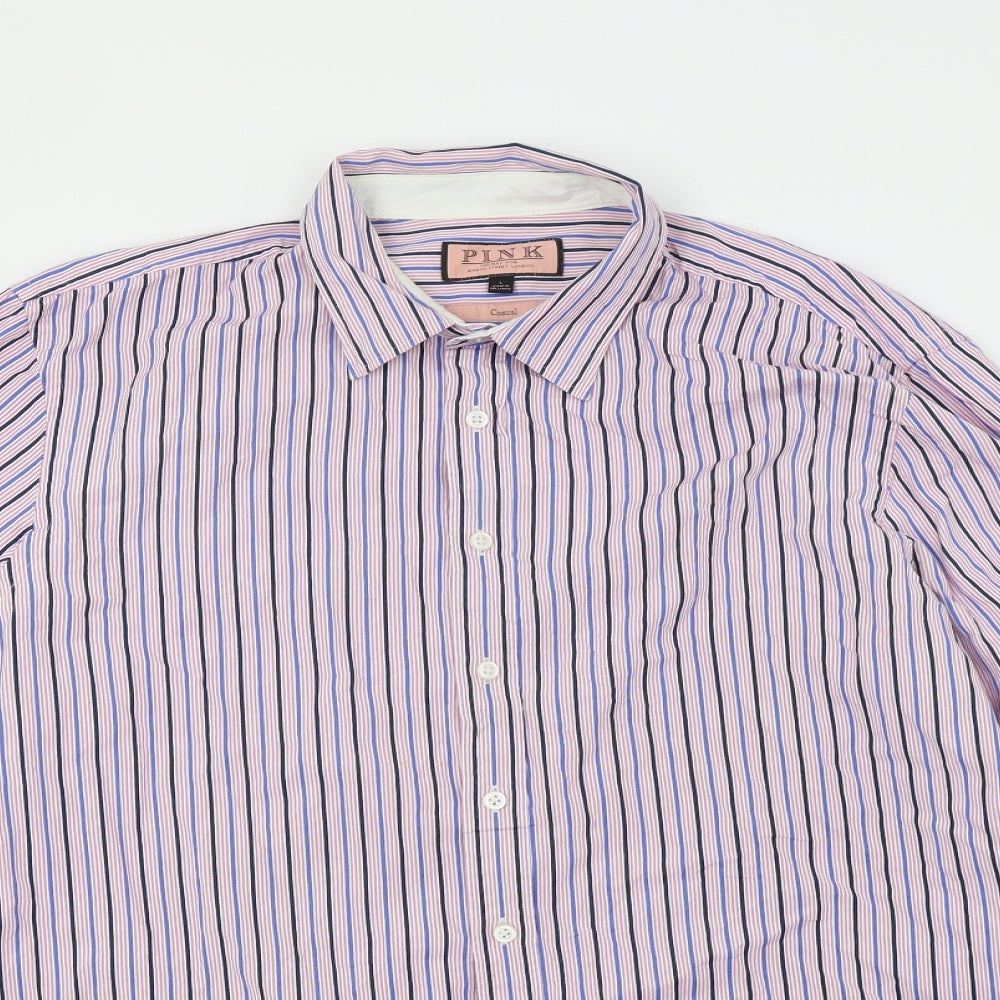 Thomas Pink Mens Multicoloured Striped   Button-Up Size L