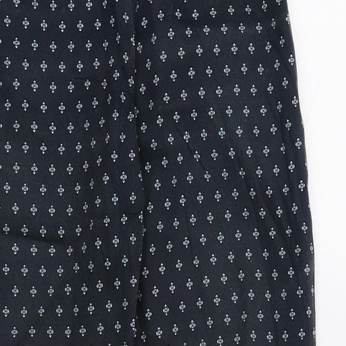 H&M Womens Blue Geometric  Trousers  Size 6 L26 in