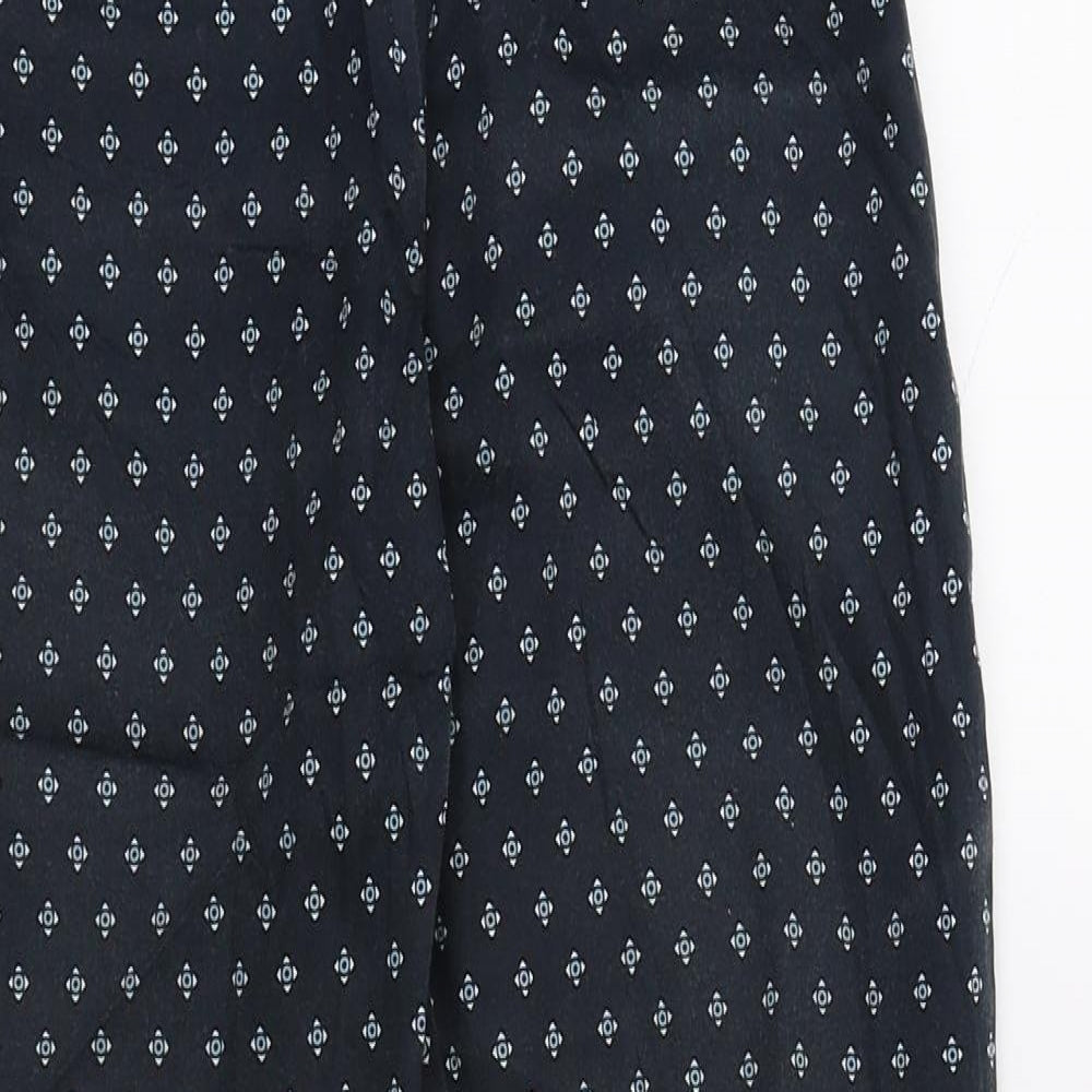 H&M Womens Blue Geometric  Trousers  Size 6 L26 in
