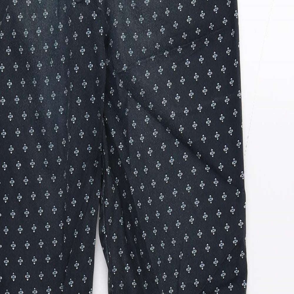 H&M Womens Blue Geometric  Trousers  Size 6 L26 in