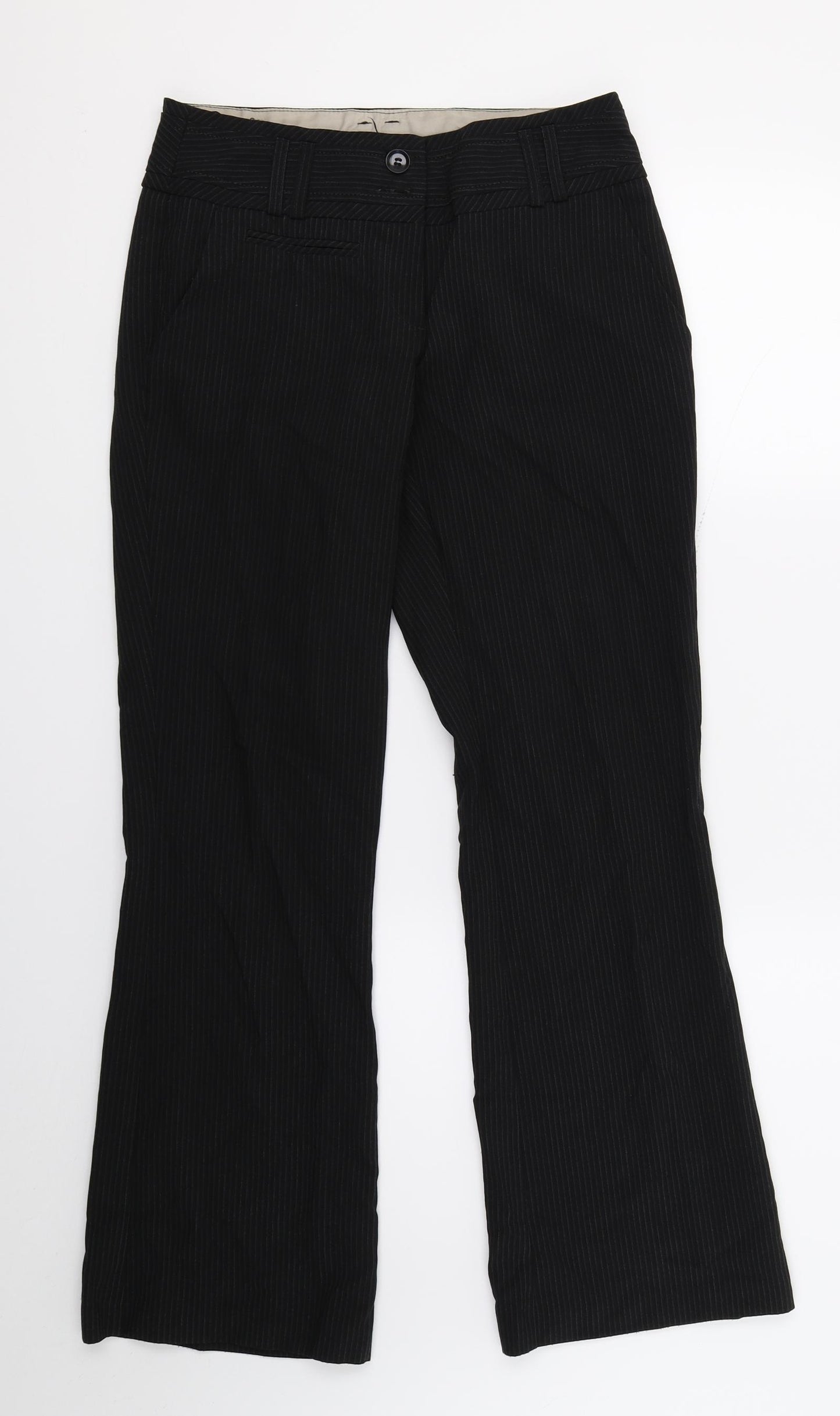 New Look Womens Black Striped  Trousers  Size 8 L28 in