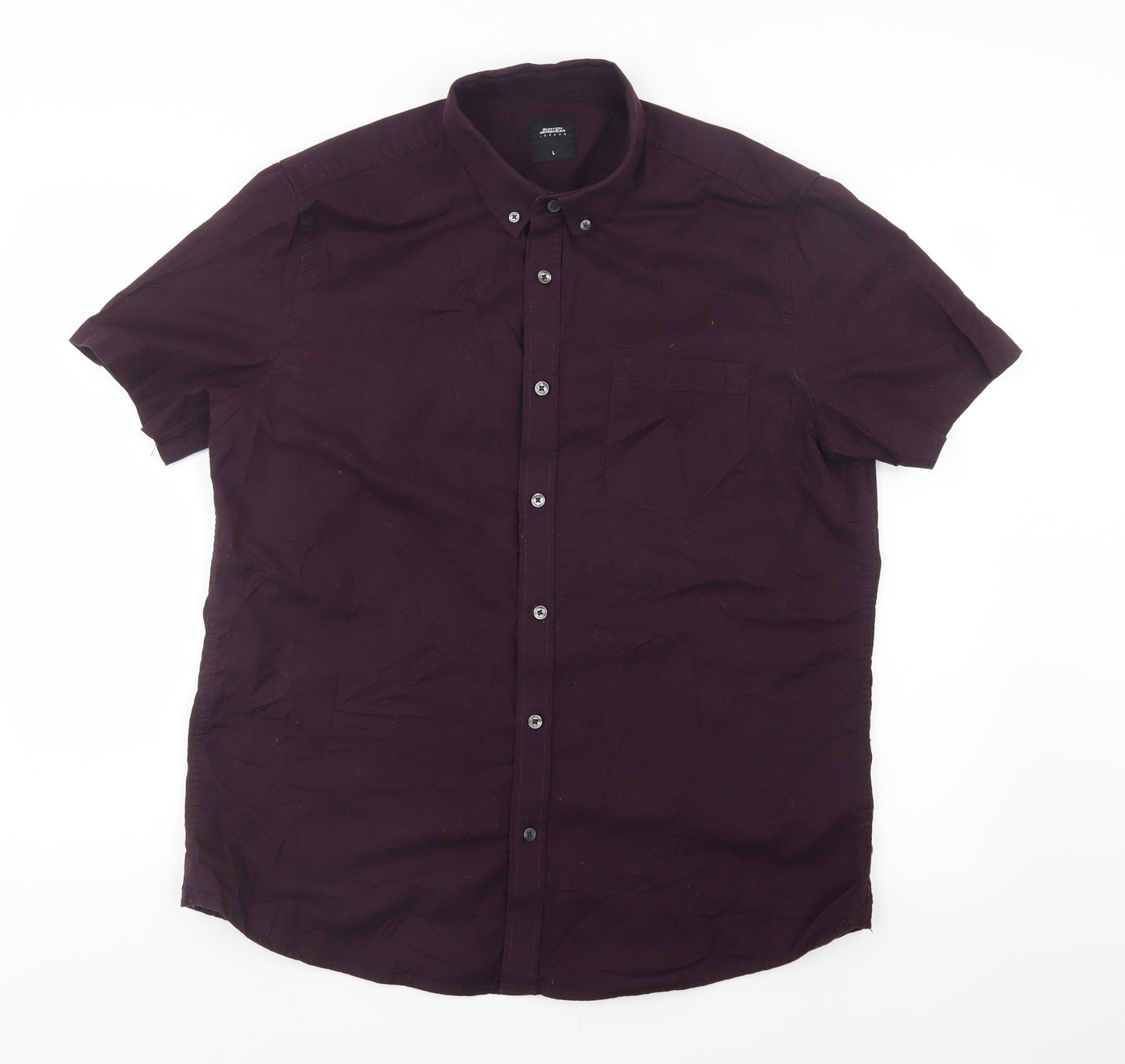 Burton Mens Purple    Button-Up Size L