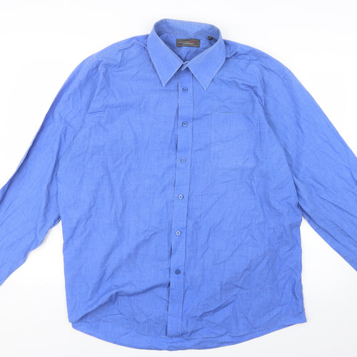 Greenwood Mens Blue    Button-Up Size 17.5