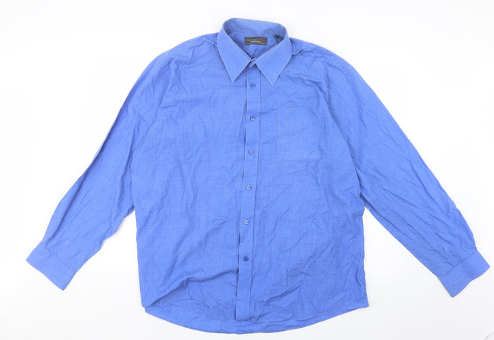 Greenwood Mens Blue    Button-Up Size 17.5