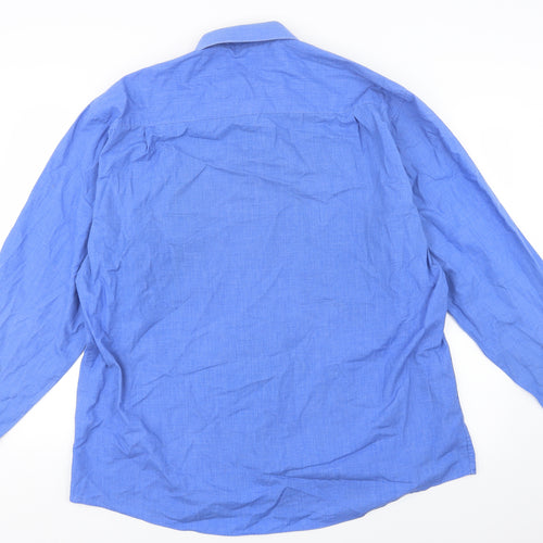 Greenwood Mens Blue    Button-Up Size 17.5