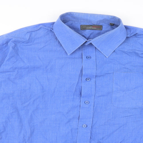 Greenwood Mens Blue    Button-Up Size 17.5