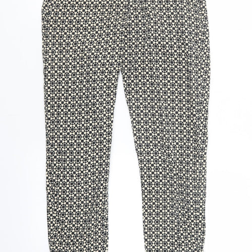 H&M Womens Beige Geometric  Trousers  Size 8 L25 in