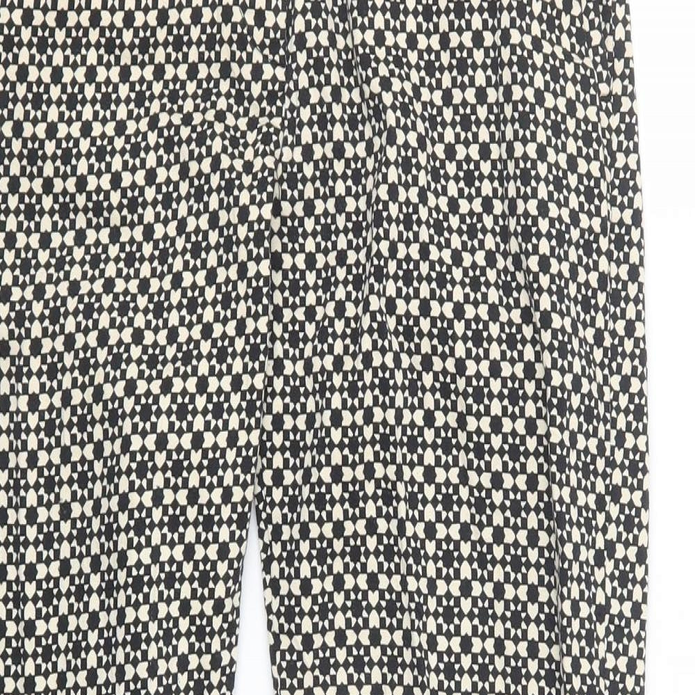 H&M Womens Beige Geometric  Trousers  Size 8 L25 in
