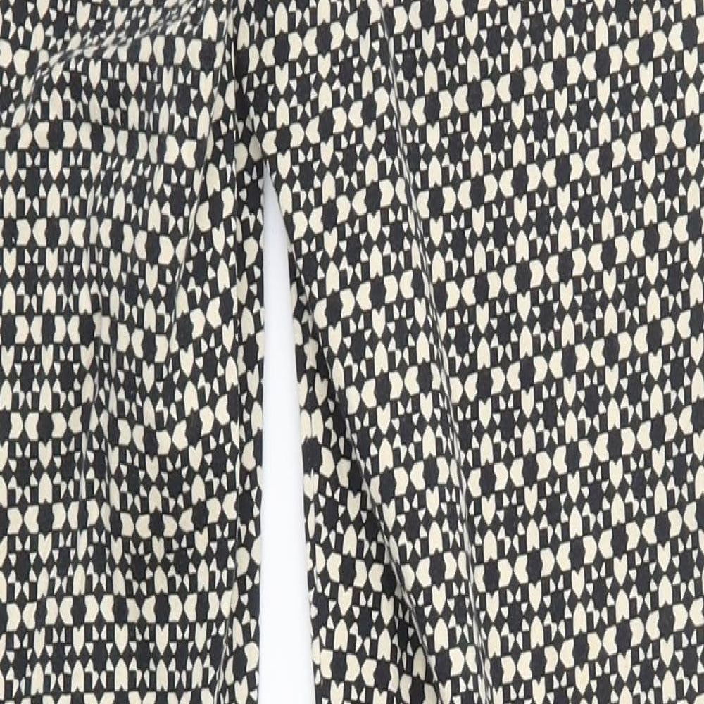 H&M Womens Beige Geometric  Trousers  Size 8 L25 in