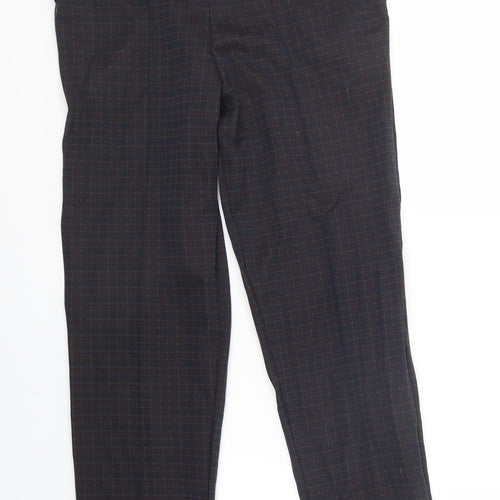 M&S Womens Blue Check  Trousers  Size 10 L28.5 in