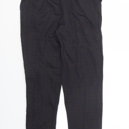 M&S Womens Blue Check  Trousers  Size 10 L28.5 in