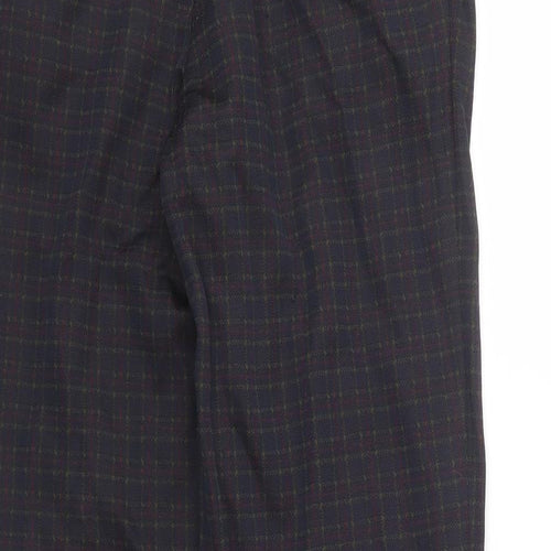 M&S Womens Blue Check  Trousers  Size 10 L28.5 in