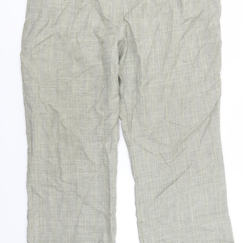 M&S Womens Beige Plaid  Trousers  Size 20 L25 in