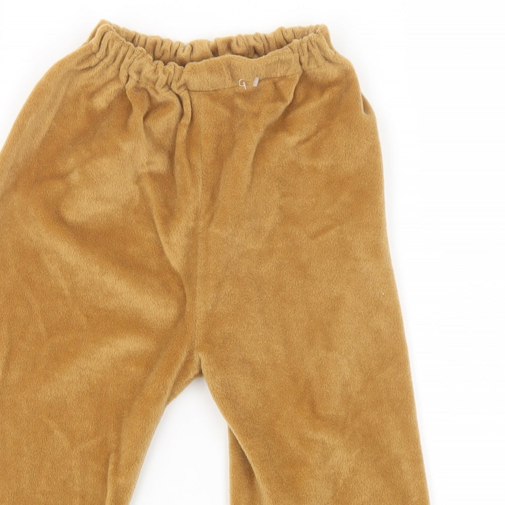 TU Boys Brown Solid Fleece  Pyjama Pants Size 2-3 Years