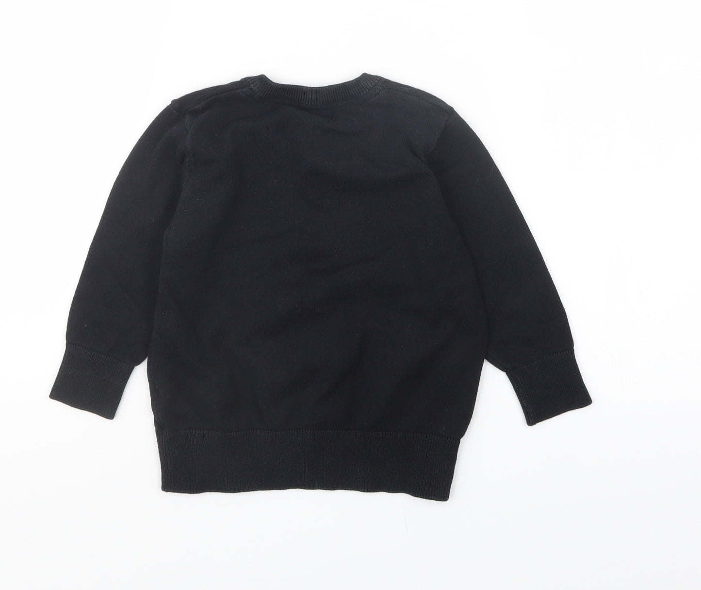 Very Boys Black  Knit Pullover Jumper Size 3-4 Years