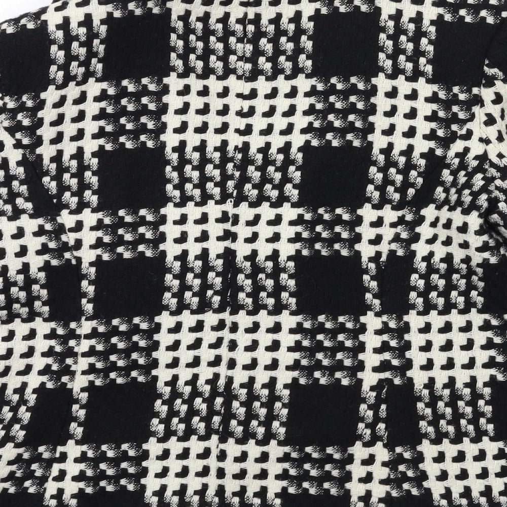 Papaya Womens Black Houndstooth  Overcoat Coat Size 12