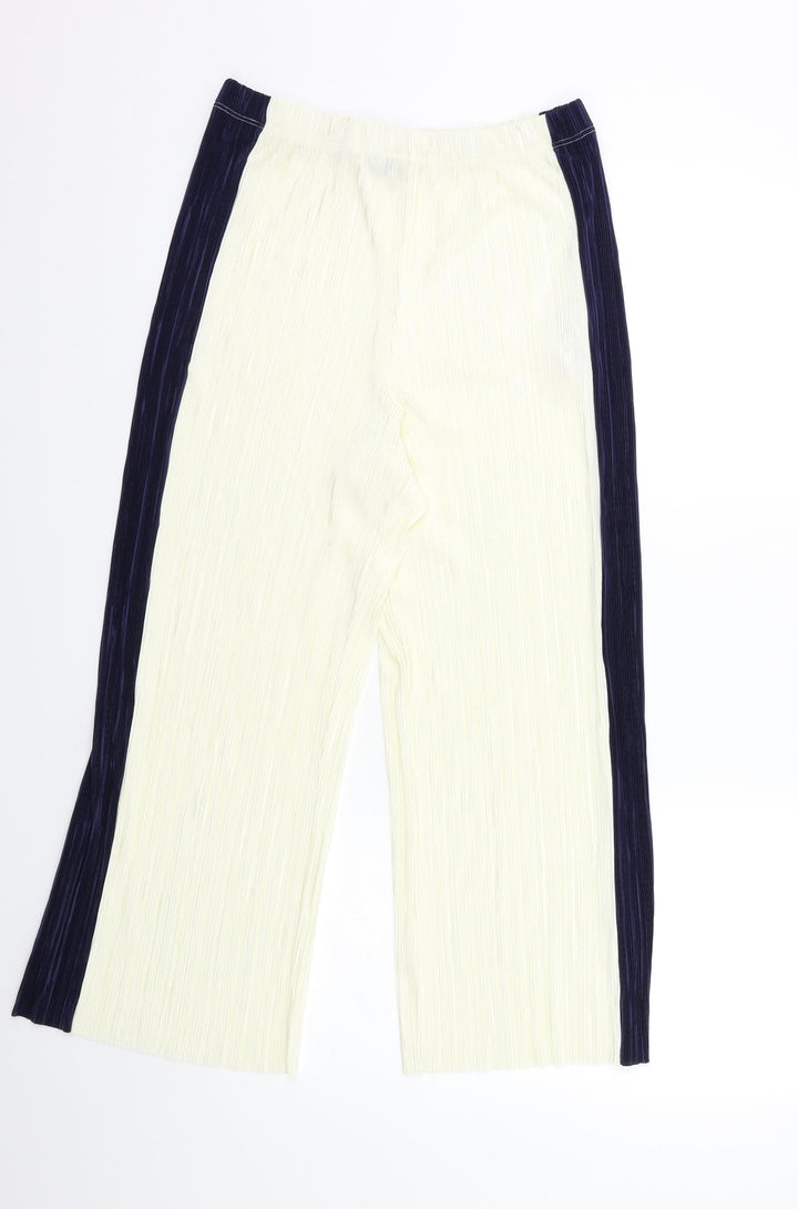 Topshop Womens Beige Striped Trousers Size 12 L24 in