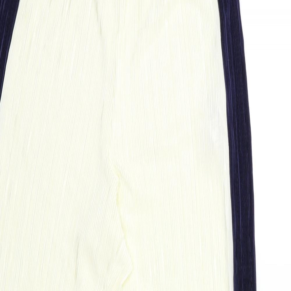 Topshop Womens Beige Striped  Trousers  Size 12 L24 in