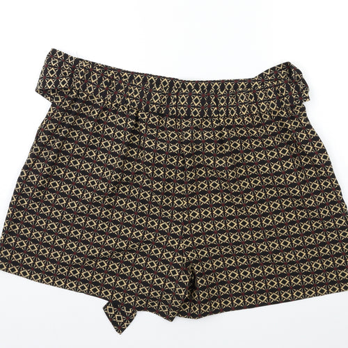 TU Womens Brown Striped  Sailor Shorts Size 16
