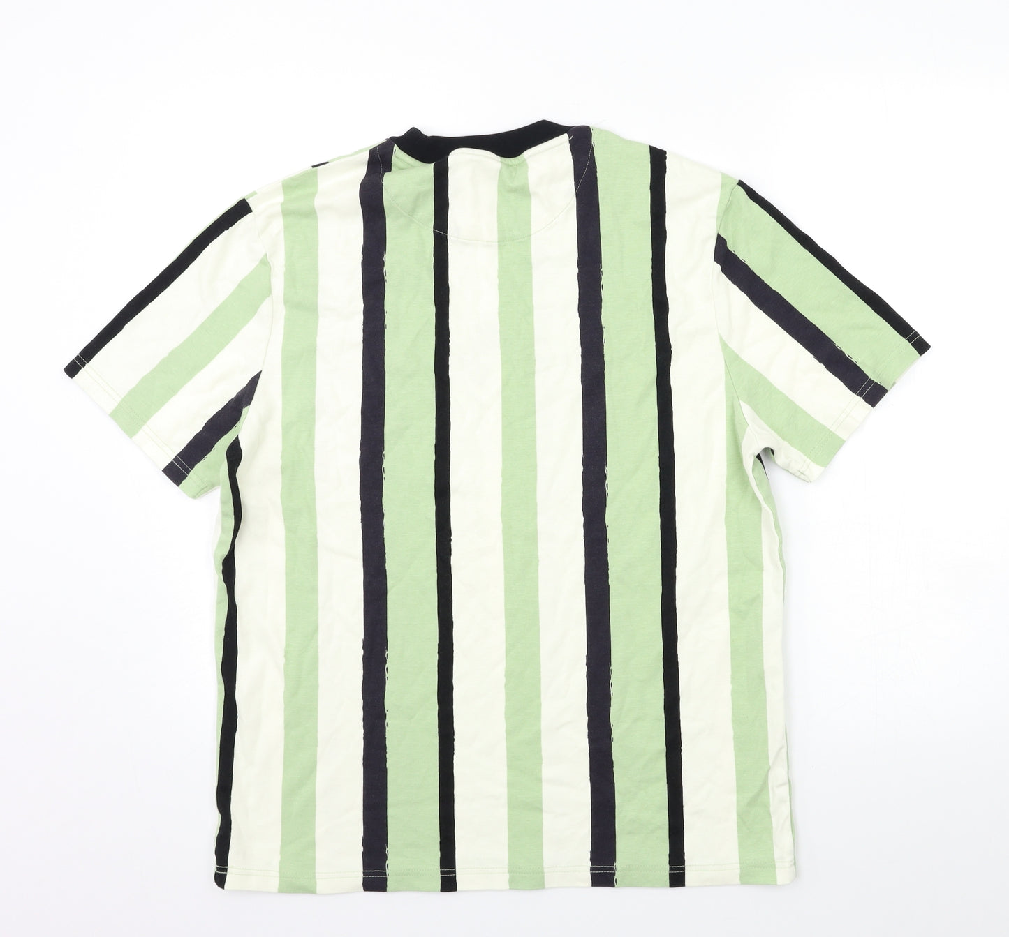 River Island Mens Grey Striped   T-Shirt Size L