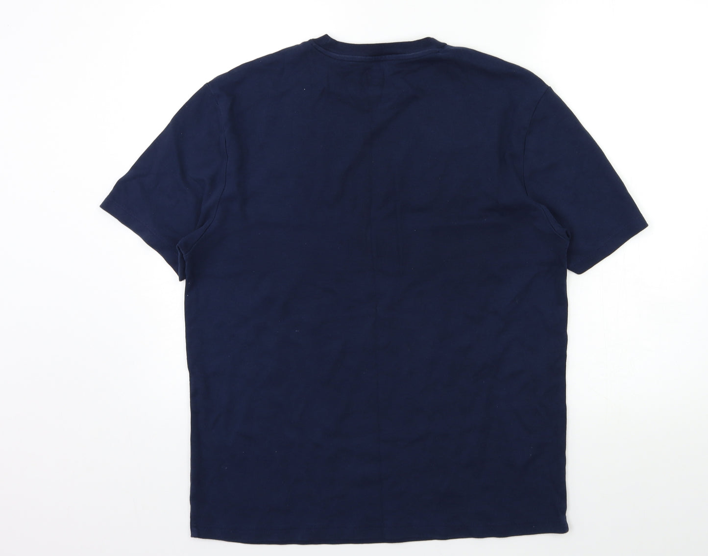 River Island Mens Blue Striped   T-Shirt Size L