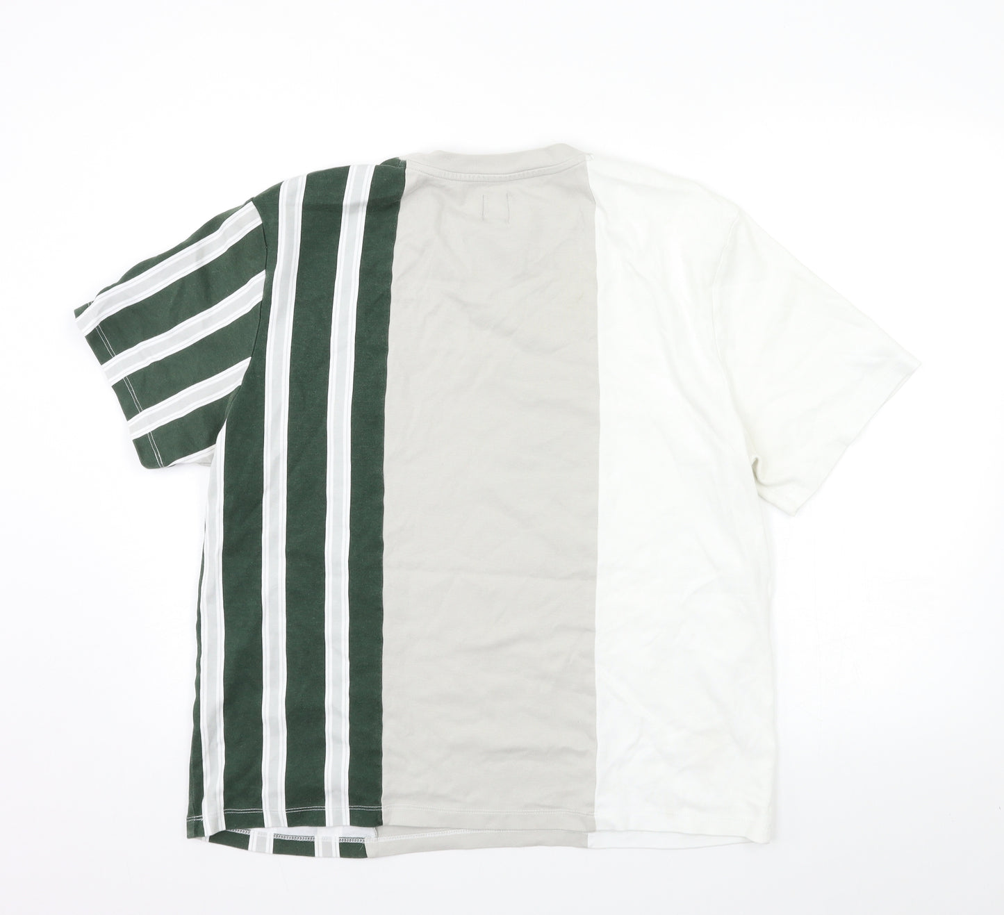 River Island Mens Grey Striped   T-Shirt Size L