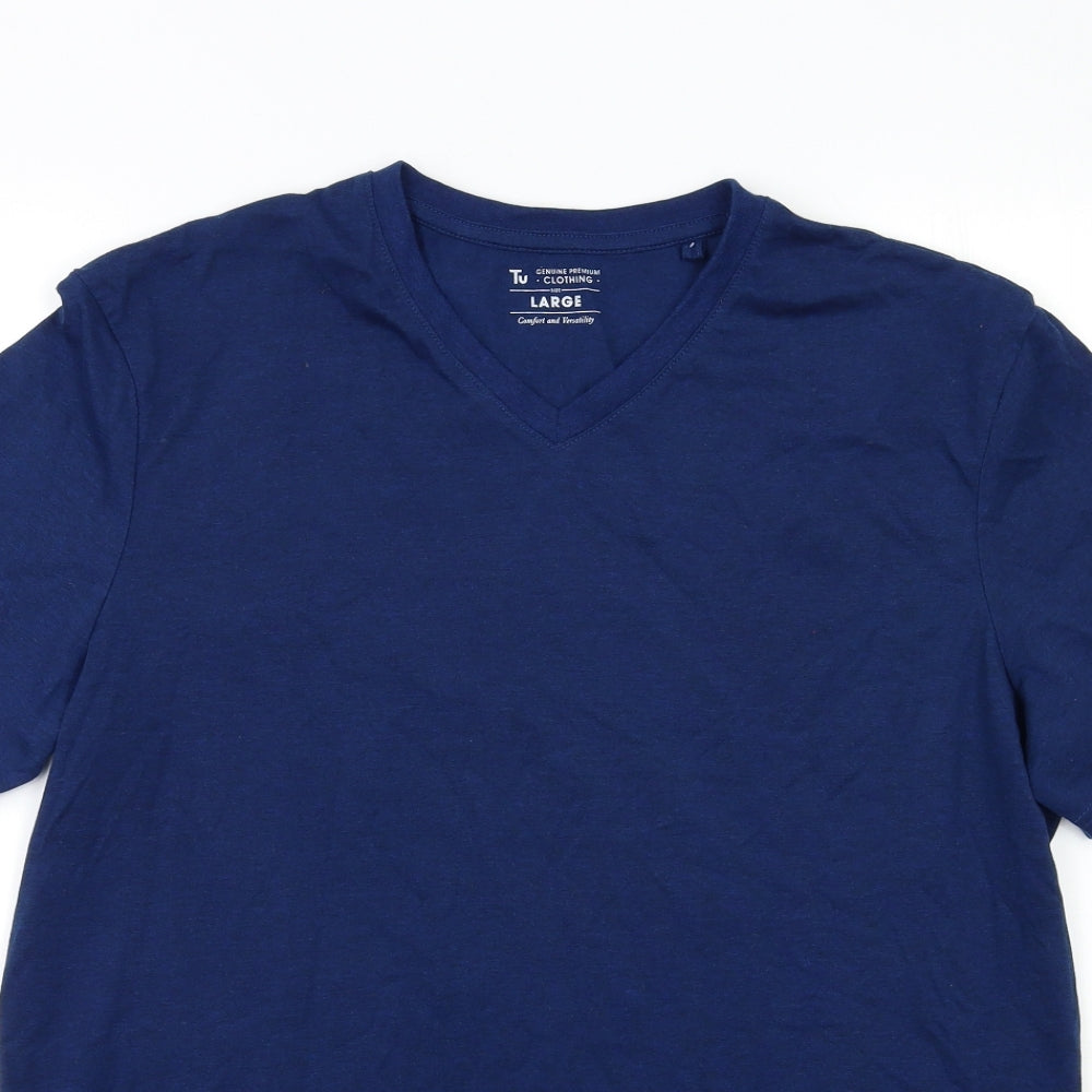 TU Mens Blue    T-Shirt Size L