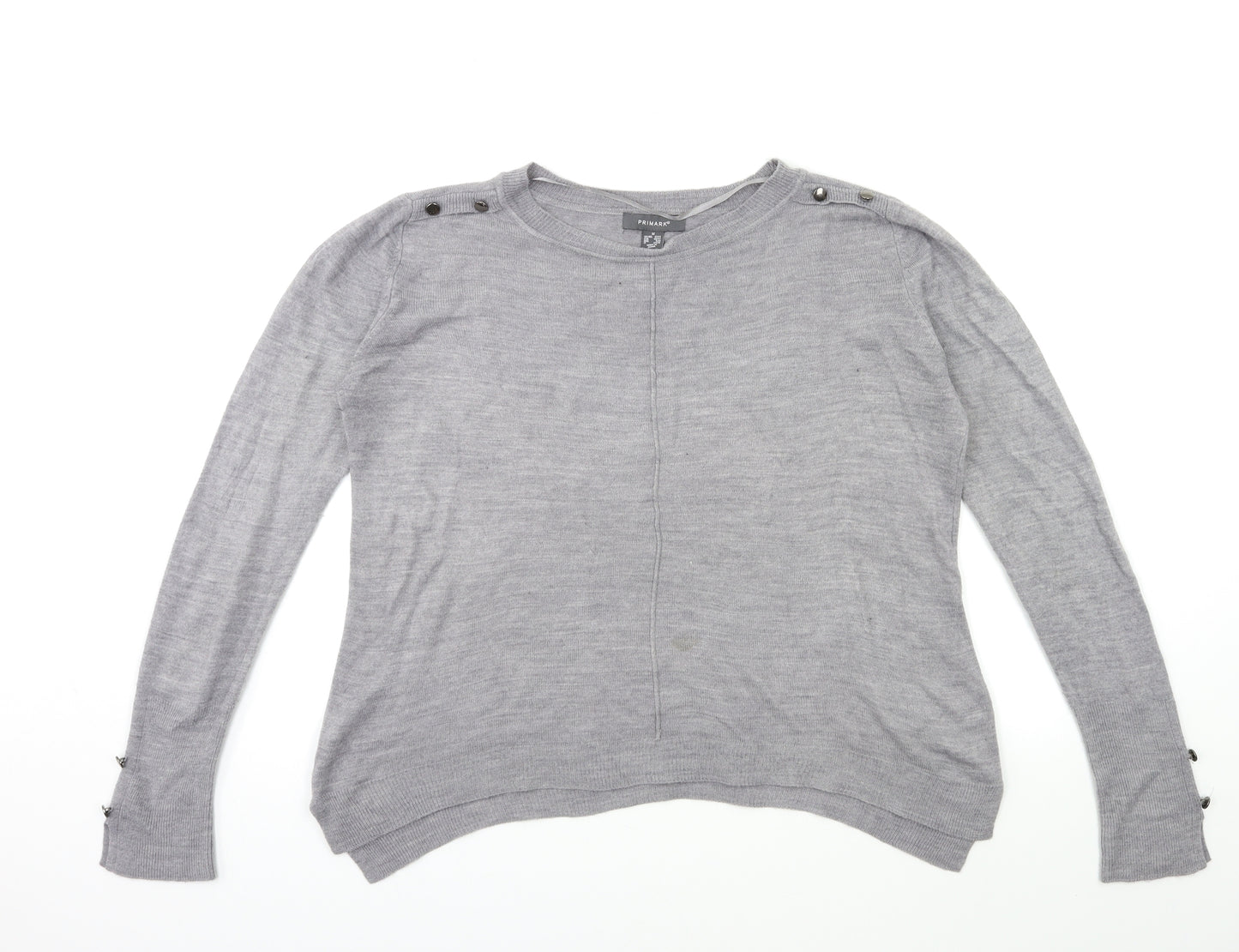 Primark Womens Grey  Knit Pullover Jumper Size 12