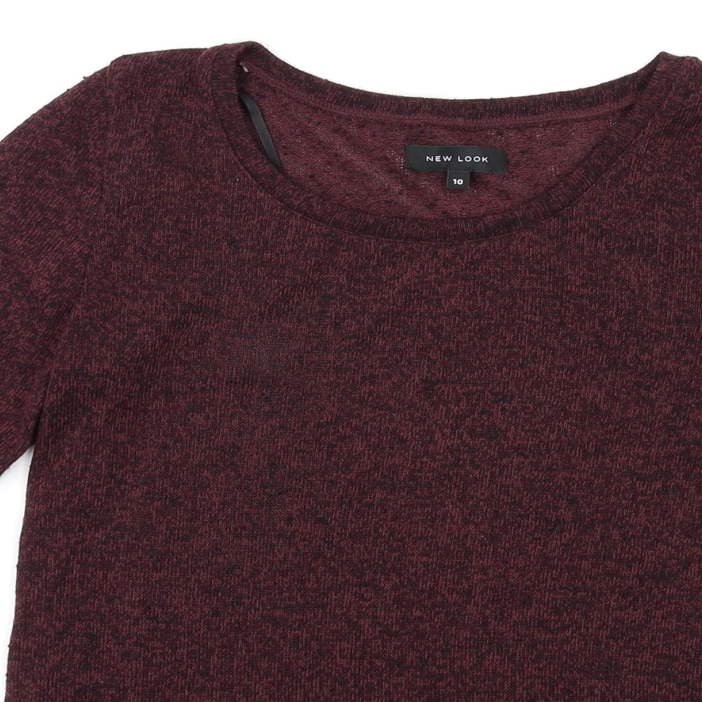 New Look Womens Red  Knit Pullover Jumper Size 10
