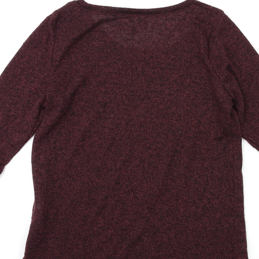 New Look Womens Red  Knit Pullover Jumper Size 10