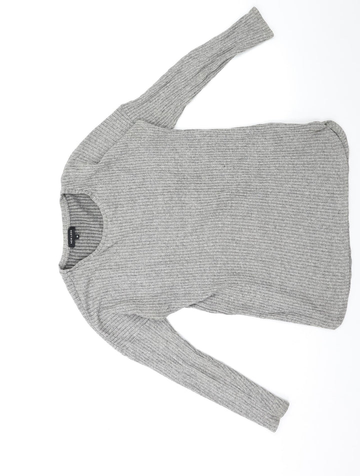 New Look Womens Grey  Knit Pullover Jumper Size 10