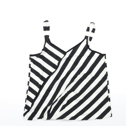 Wallis Womens Black Striped Rayon Basic Tank Size 12