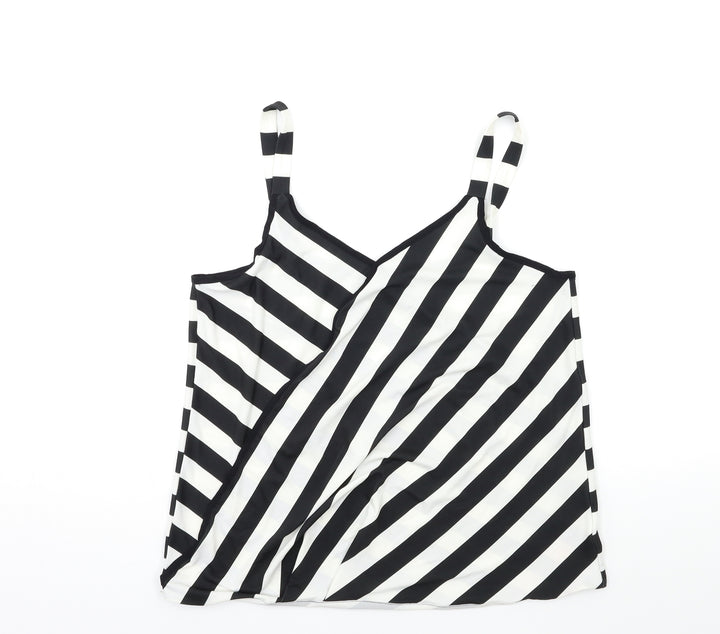 Wallis Womens Black Striped Rayon Basic Tank Size 12