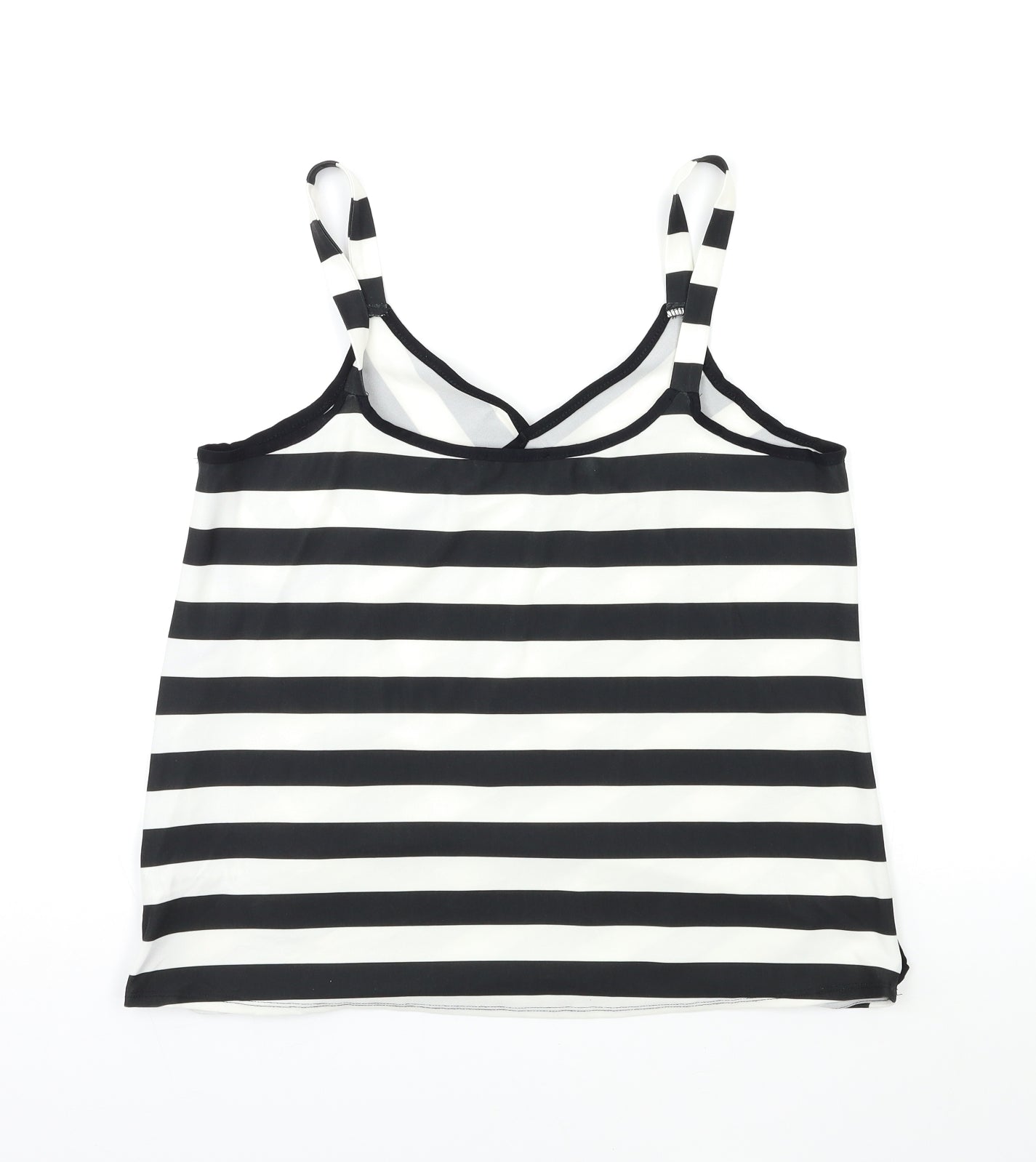 Wallis Womens Black Striped Rayon Basic Tank Size 12