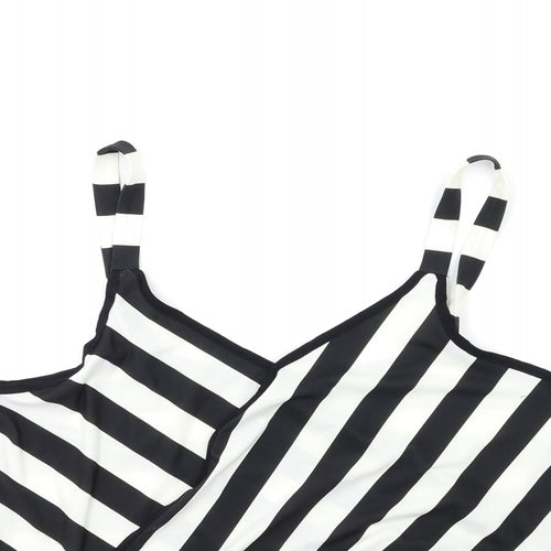 Wallis Womens Black Striped Rayon Basic Tank Size 12