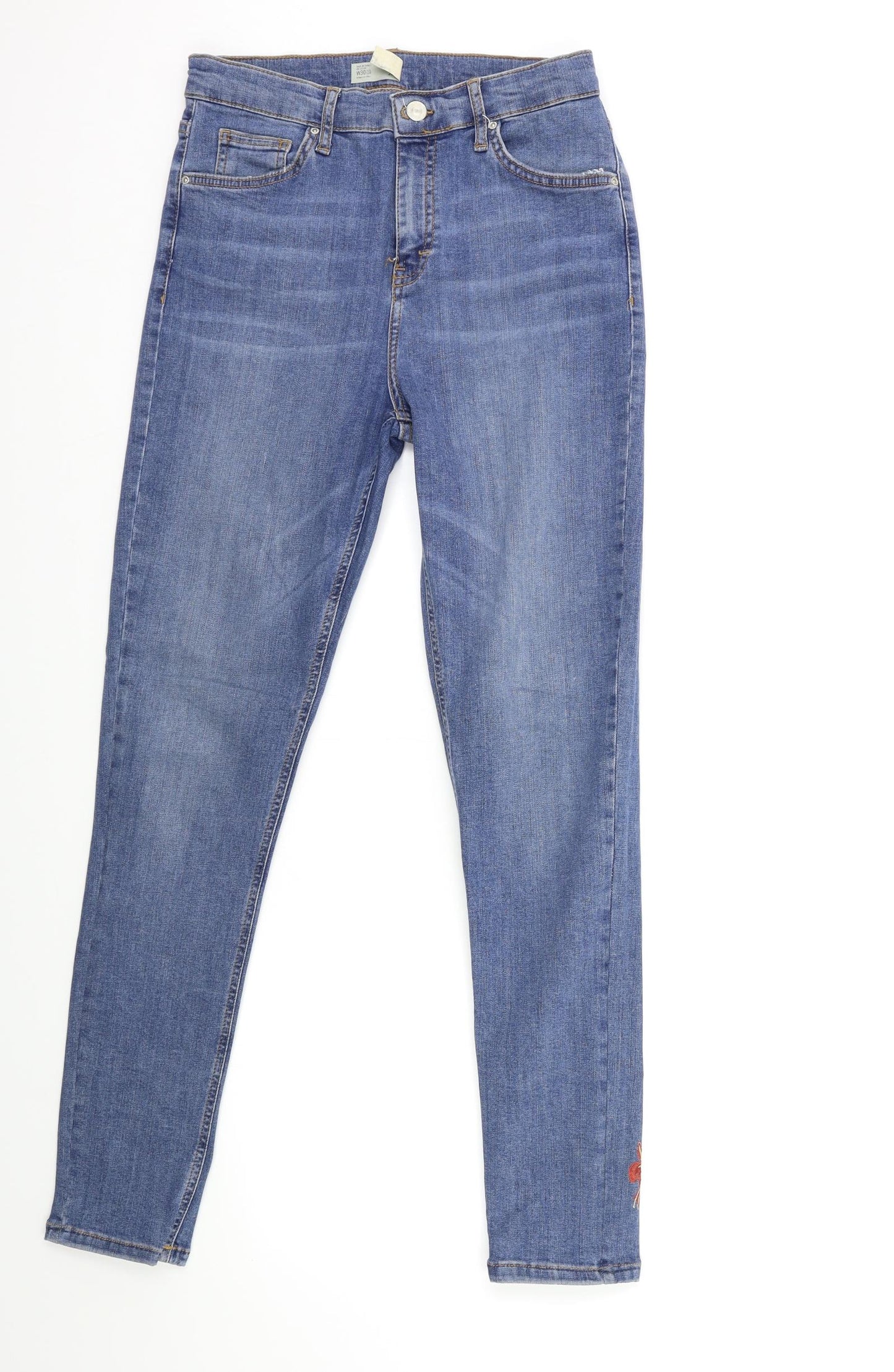 Topshop Womens Blue  Denim Skinny Jeans Size 30 in L34 in