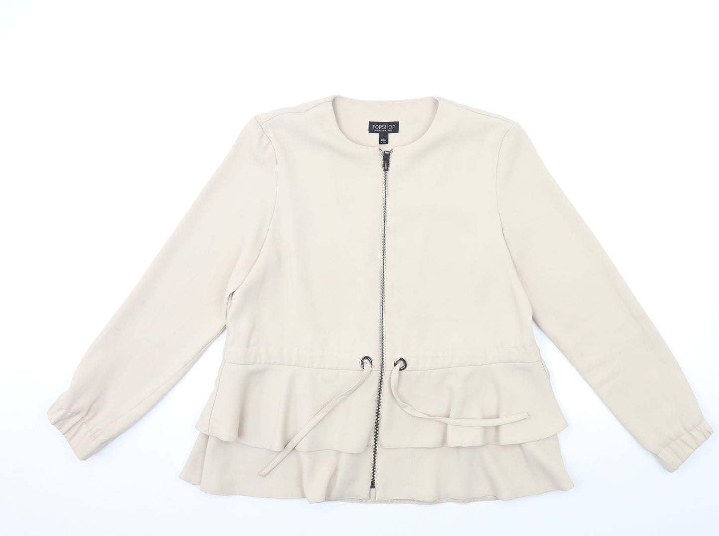 Topshop Womens Beige   Bomber Jacket Jacket Size 12