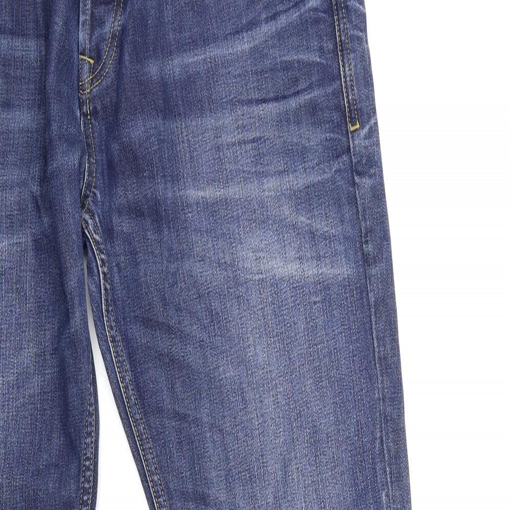 Topman Mens Blue  Denim Straight Jeans Size 32 in L32 in