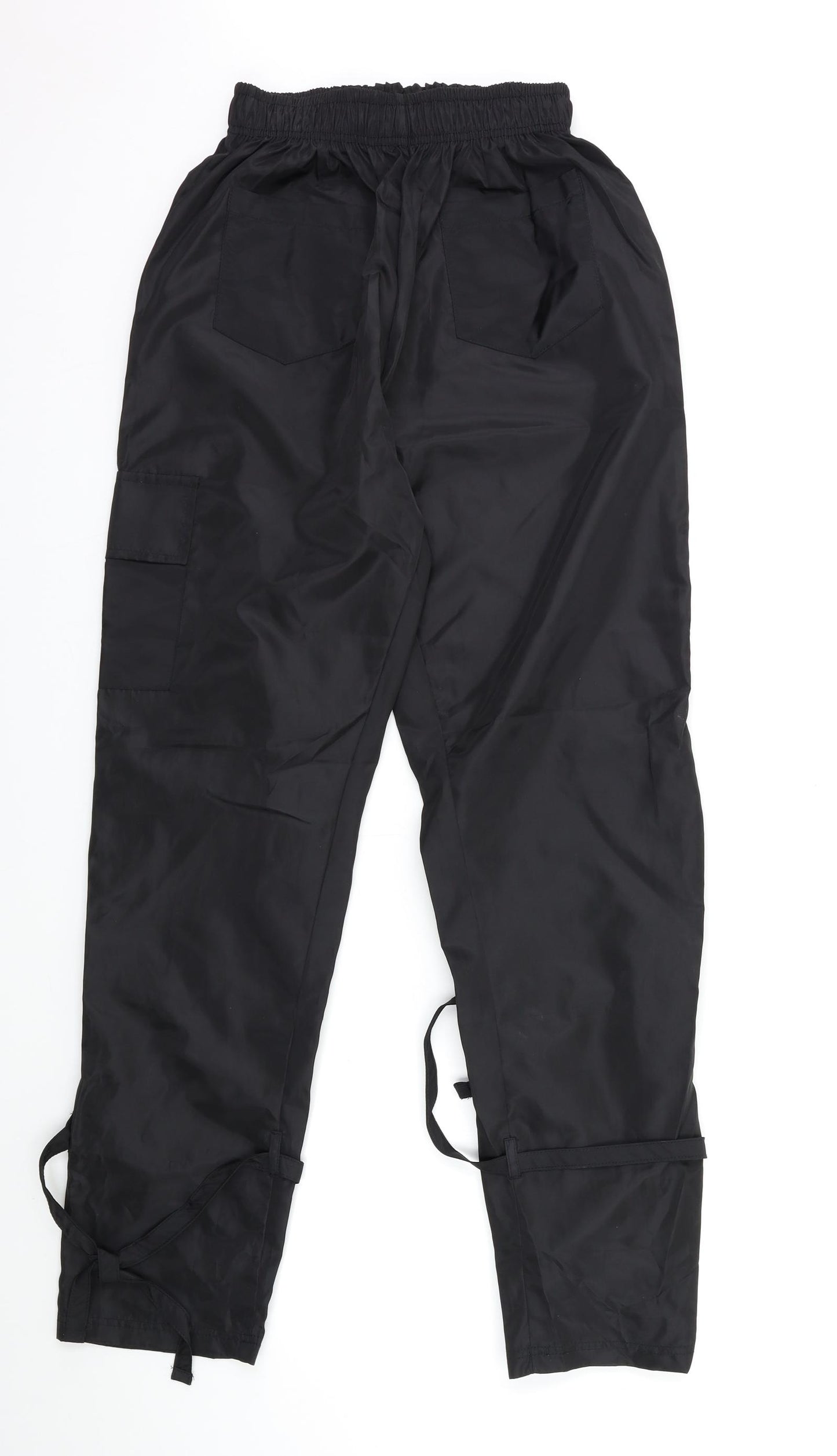 PRETTYLITTLETHING Womens Black   Cargo Trousers Size 8 L31 in