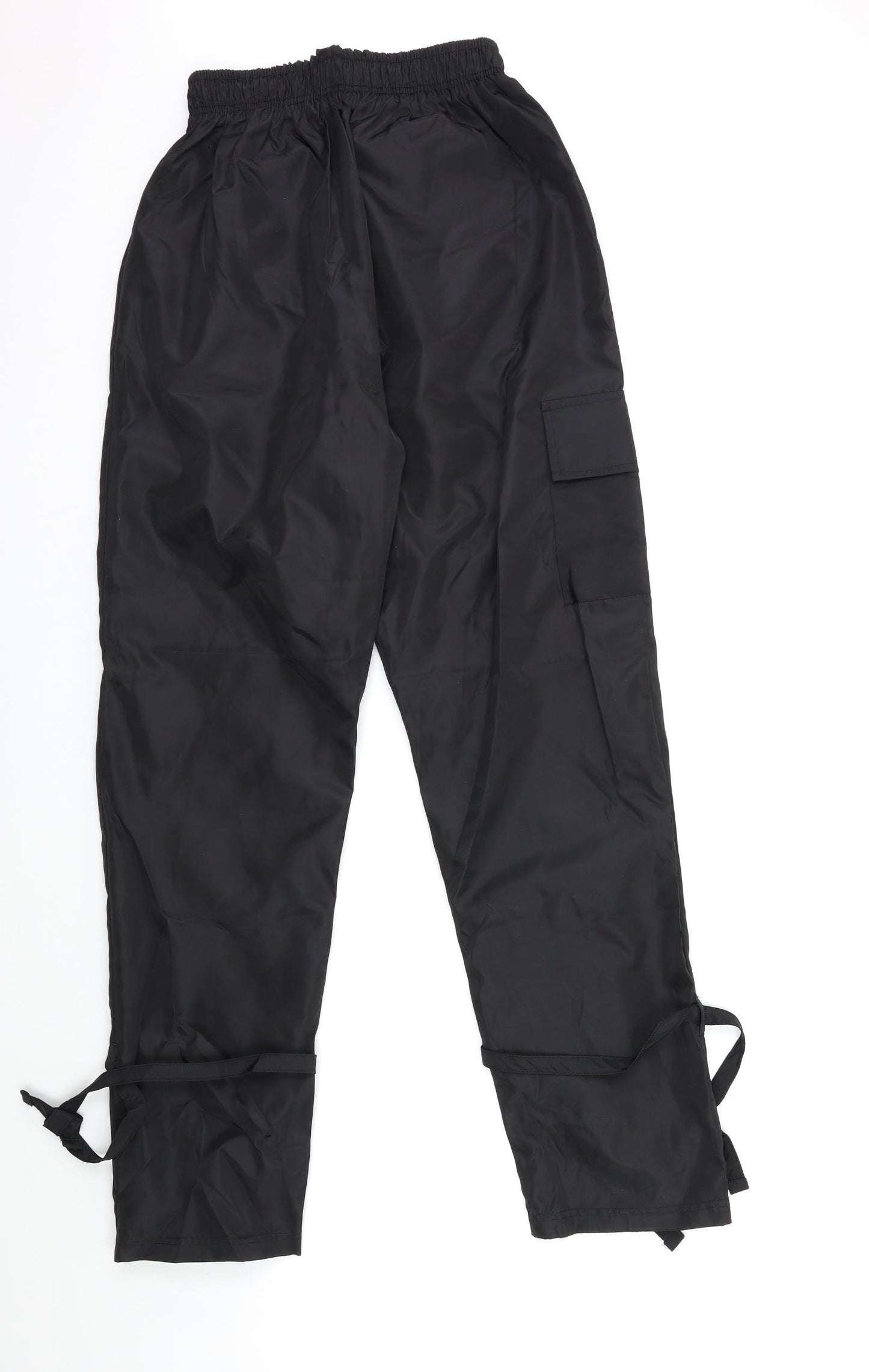 PRETTYLITTLETHING Womens Black   Cargo Trousers Size 8 L31 in