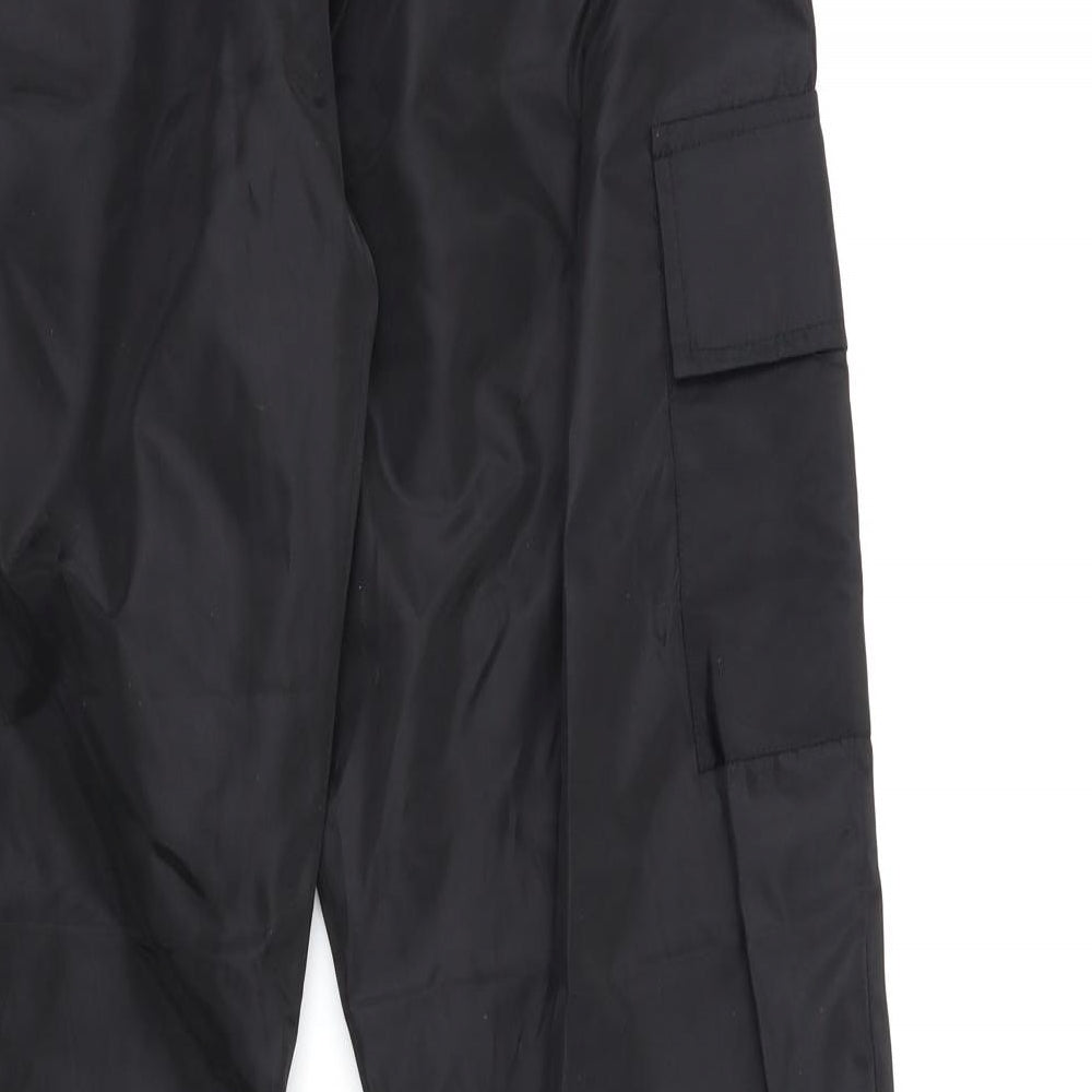 PRETTYLITTLETHING Womens Black   Cargo Trousers Size 8 L31 in