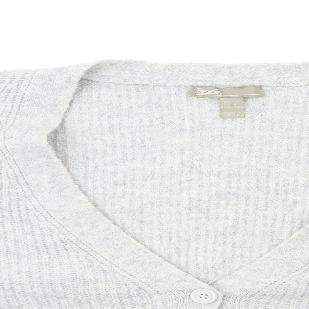 ASOS Womens Grey  Knit Cardigan Jumper Size 14